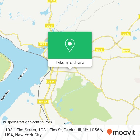 Mapa de 1031 Elm Street, 1031 Elm St, Peekskill, NY 10566, USA