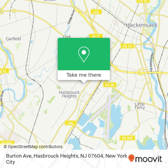 Burton Ave, Hasbrouck Heights, NJ 07604 map