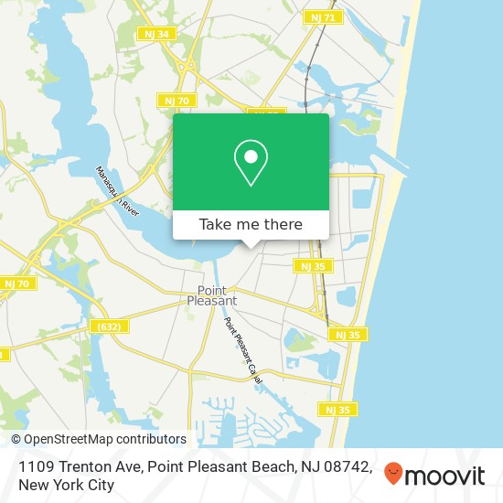 Mapa de 1109 Trenton Ave, Point Pleasant Beach, NJ 08742