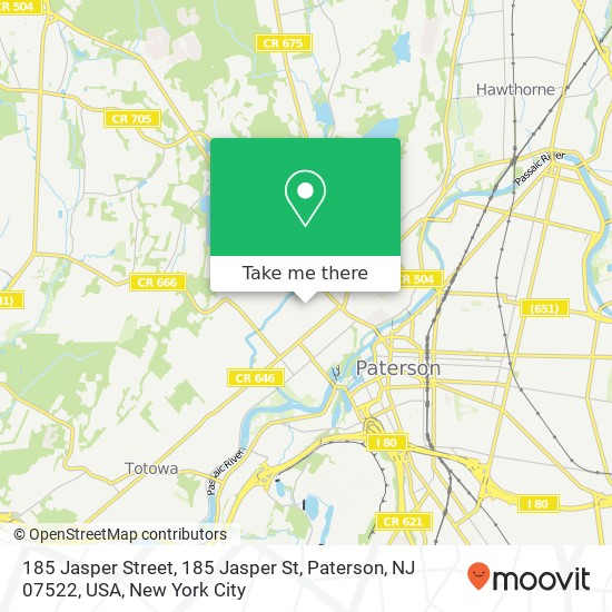 185 Jasper Street, 185 Jasper St, Paterson, NJ 07522, USA map