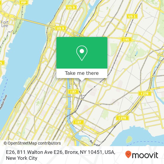 E26, 811 Walton Ave E26, Bronx, NY 10451, USA map