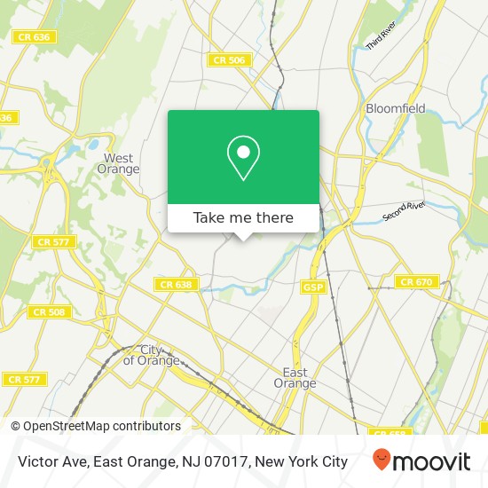 Victor Ave, East Orange, NJ 07017 map