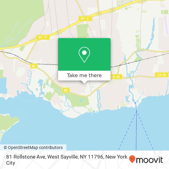 Mapa de 81 Rollstone Ave, West Sayville, NY 11796