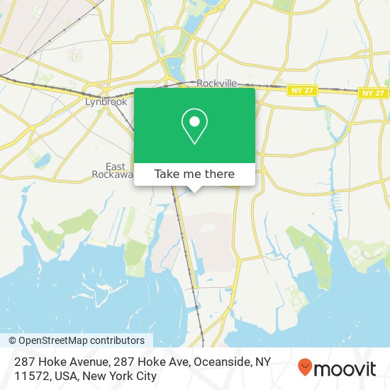 Mapa de 287 Hoke Avenue, 287 Hoke Ave, Oceanside, NY 11572, USA