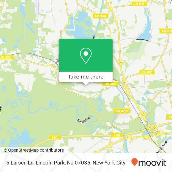 Mapa de 5 Larsen Ln, Lincoln Park, NJ 07035