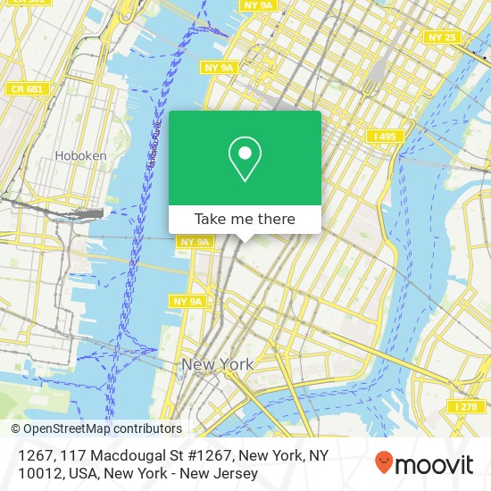 Mapa de 1267, 117 Macdougal St #1267, New York, NY 10012, USA