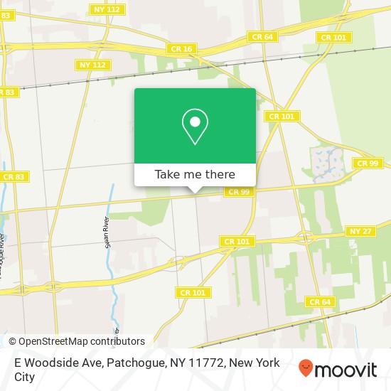 Mapa de E Woodside Ave, Patchogue, NY 11772