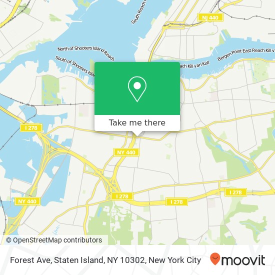 Mapa de Forest Ave, Staten Island, NY 10302