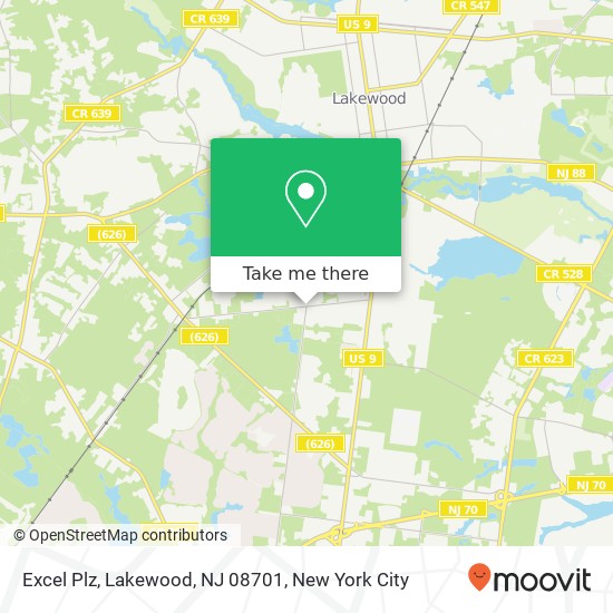 Mapa de Excel Plz, Lakewood, NJ 08701