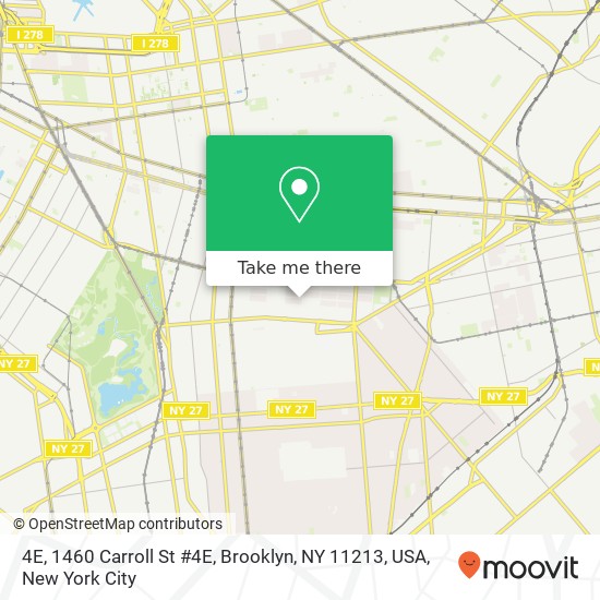 Mapa de 4E, 1460 Carroll St #4E, Brooklyn, NY 11213, USA