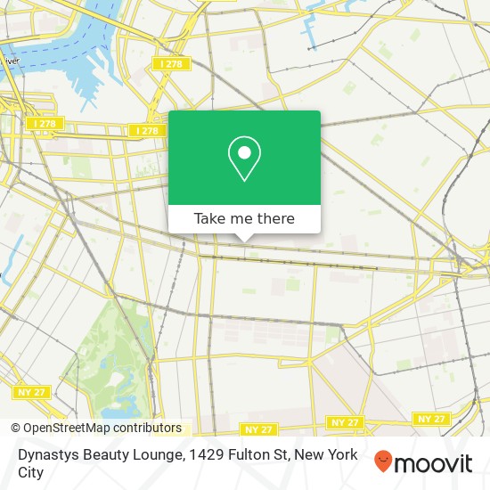 Mapa de Dynastys Beauty Lounge, 1429 Fulton St