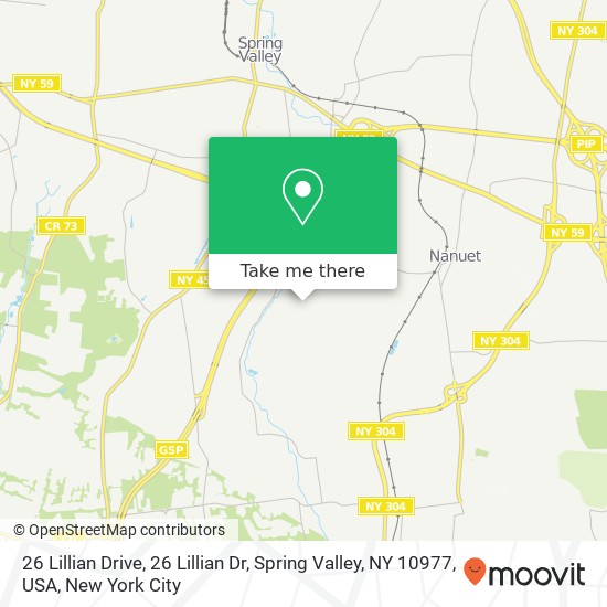 Mapa de 26 Lillian Drive, 26 Lillian Dr, Spring Valley, NY 10977, USA
