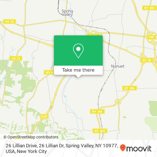 26 Lillian Drive, 26 Lillian Dr, Spring Valley, NY 10977, USA map