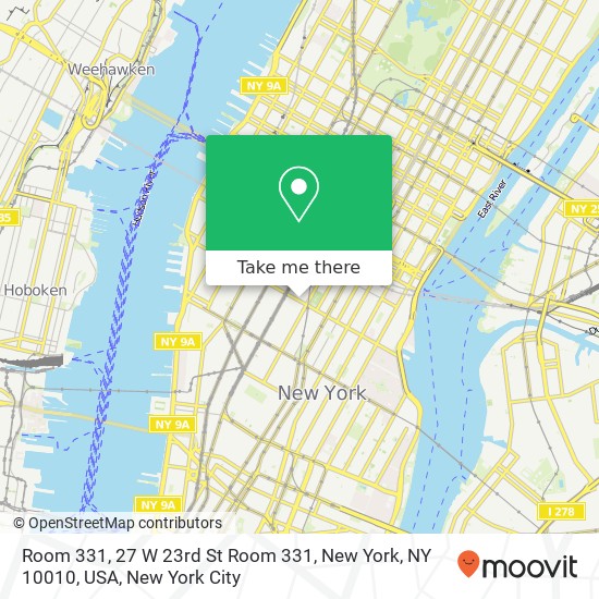 Mapa de Room 331, 27 W 23rd St Room 331, New York, NY 10010, USA