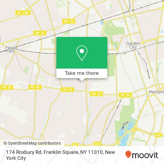 Mapa de 174 Roxbury Rd, Franklin Square, NY 11010