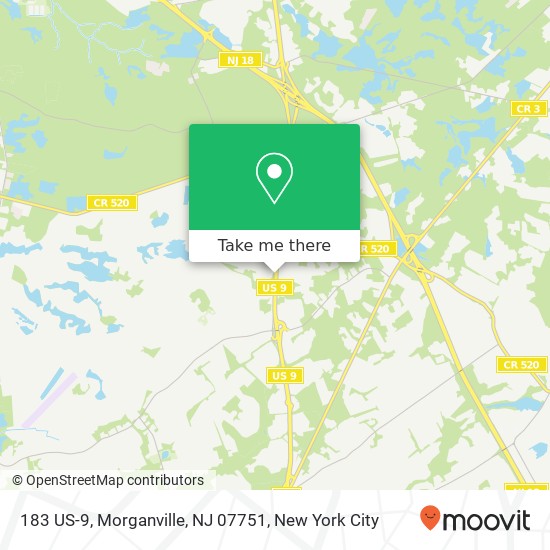 Mapa de 183 US-9, Morganville, NJ 07751