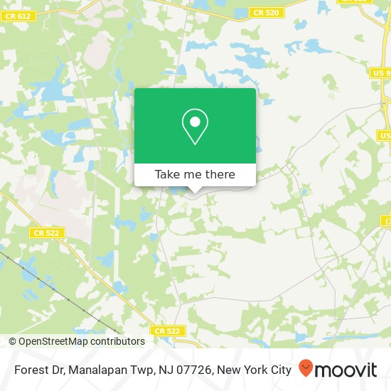 Mapa de Forest Dr, Manalapan Twp, NJ 07726