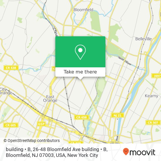 building  •  B, 26-48 Bloomfield Ave building  •  B, Bloomfield, NJ 07003, USA map