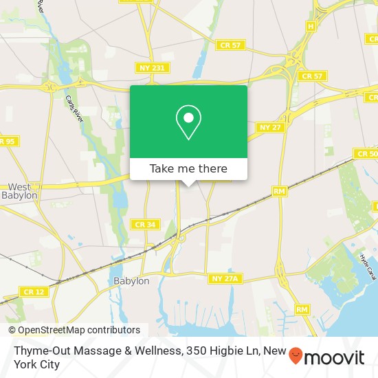 Thyme-Out Massage & Wellness, 350 Higbie Ln map