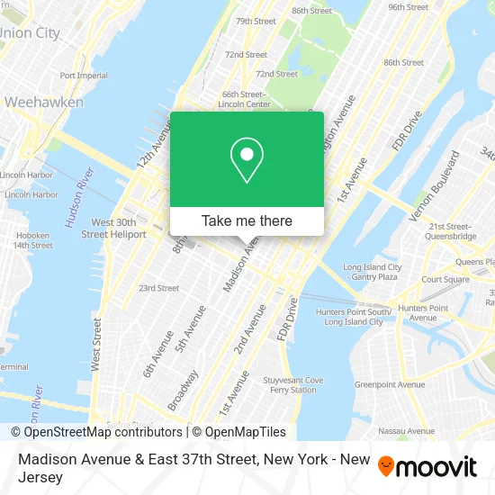 Mapa de Madison Avenue & East 37th Street
