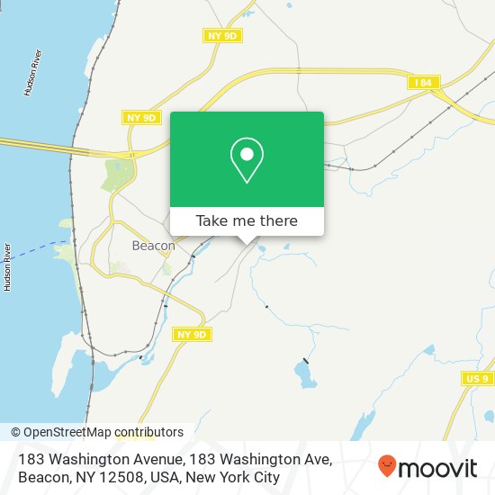 183 Washington Avenue, 183 Washington Ave, Beacon, NY 12508, USA map