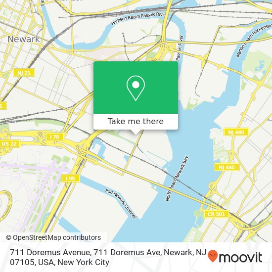 711 Doremus Avenue, 711 Doremus Ave, Newark, NJ 07105, USA map