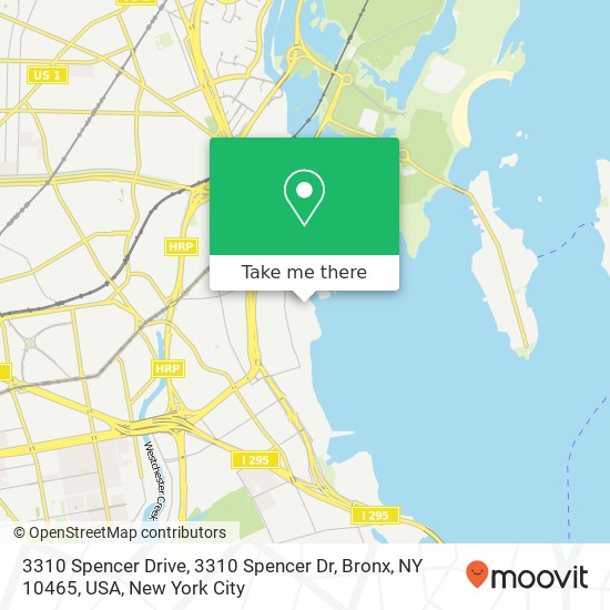 Mapa de 3310 Spencer Drive, 3310 Spencer Dr, Bronx, NY 10465, USA