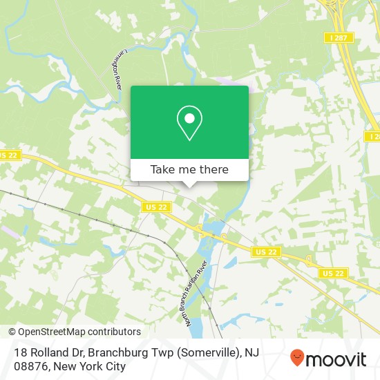 Mapa de 18 Rolland Dr, Branchburg Twp (Somerville), NJ 08876