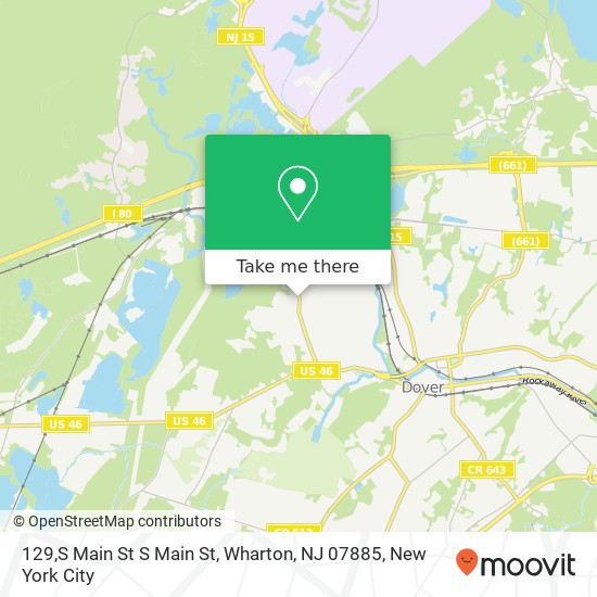 Mapa de 129,S Main St S Main St, Wharton, NJ 07885