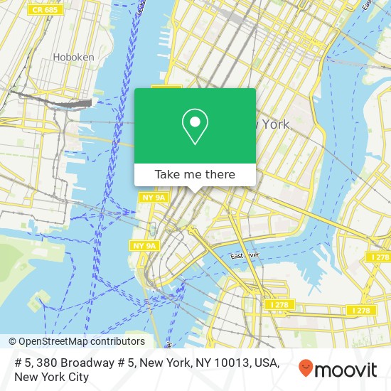 # 5, 380 Broadway # 5, New York, NY 10013, USA map