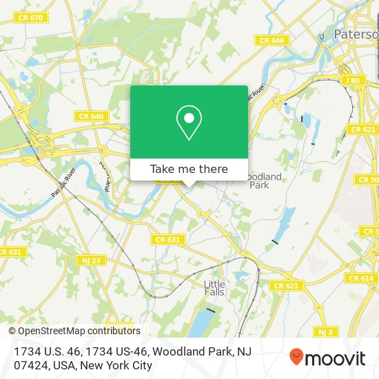 Mapa de 1734 U.S. 46, 1734 US-46, Woodland Park, NJ 07424, USA