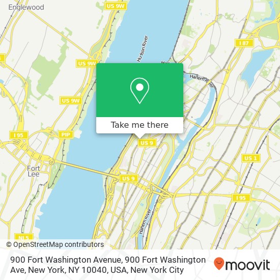 900 Fort Washington Avenue, 900 Fort Washington Ave, New York, NY 10040, USA map