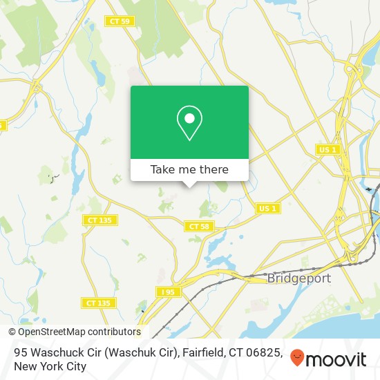 Mapa de 95 Waschuck Cir (Waschuk Cir), Fairfield, CT 06825