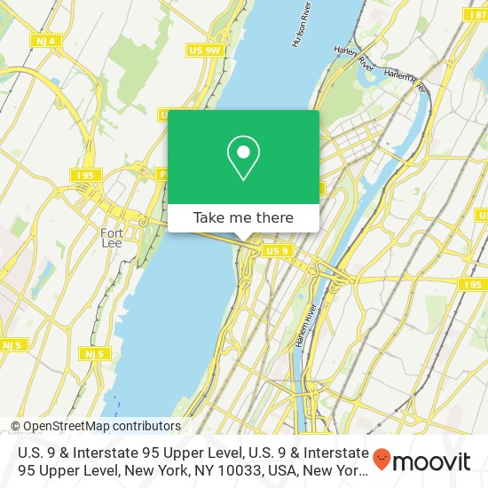 U.S. 9 & Interstate 95 Upper Level, U.S. 9 & Interstate 95 Upper Level, New York, NY 10033, USA map