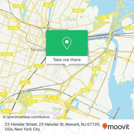 25 Hensler Street, 25 Hensler St, Newark, NJ 07105, USA map