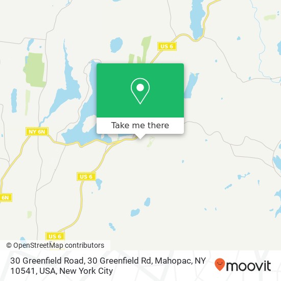 Mapa de 30 Greenfield Road, 30 Greenfield Rd, Mahopac, NY 10541, USA