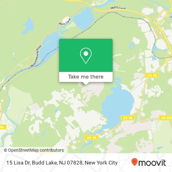 Mapa de 15 Lisa Dr, Budd Lake, NJ 07828