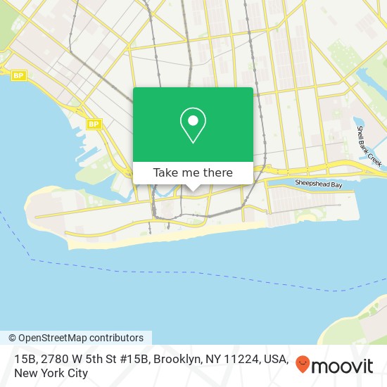 Mapa de 15B, 2780 W 5th St #15B, Brooklyn, NY 11224, USA