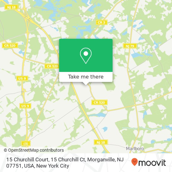 15 Churchill Court, 15 Churchill Ct, Morganville, NJ 07751, USA map