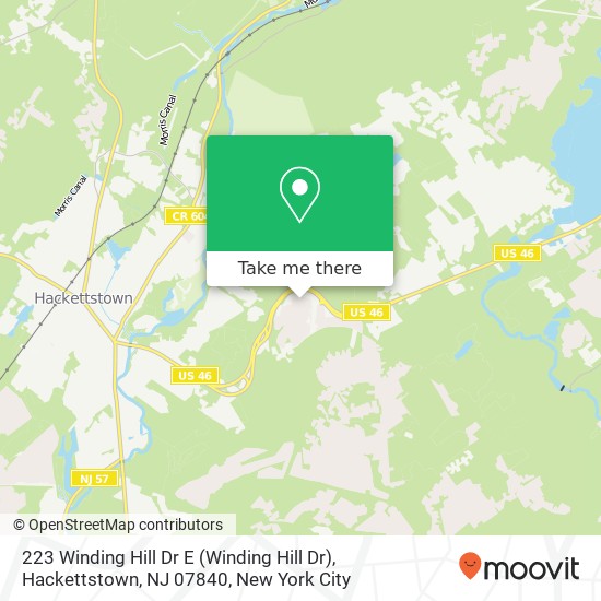 Mapa de 223 Winding Hill Dr E (Winding Hill Dr), Hackettstown, NJ 07840