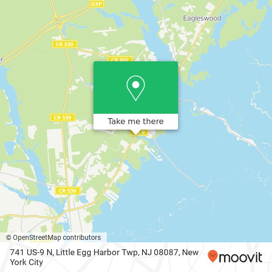 Mapa de 741 US-9 N, Little Egg Harbor Twp, NJ 08087