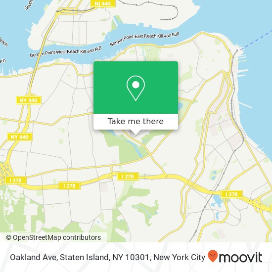 Mapa de Oakland Ave, Staten Island, NY 10301