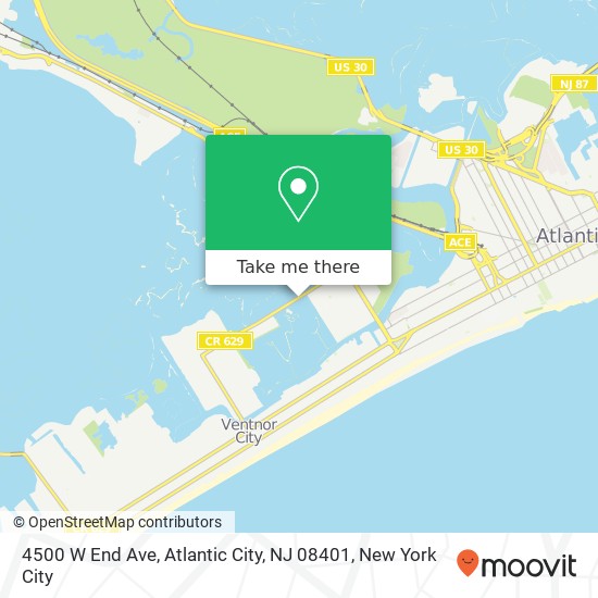 Mapa de 4500 W End Ave, Atlantic City, NJ 08401