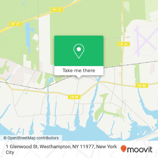 Mapa de 1 Glenwood St, Westhampton, NY 11977