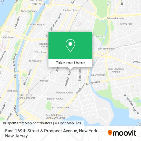 East 169th Street & Prospect Avenue map