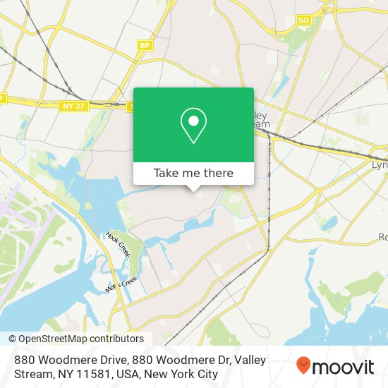 880 Woodmere Drive, 880 Woodmere Dr, Valley Stream, NY 11581, USA map