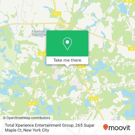Mapa de Total Xperience Entertainment Group, 265 Sugar Maple Ct
