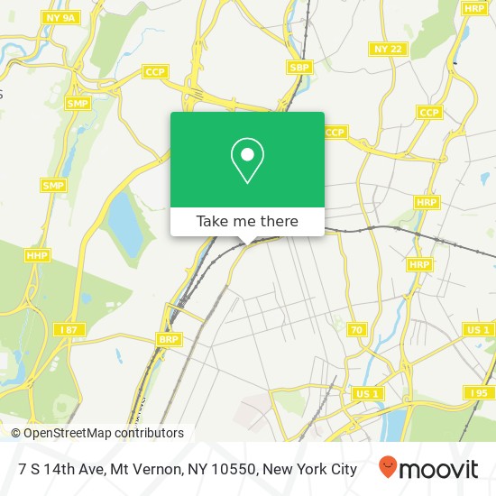Mapa de 7 S 14th Ave, Mt Vernon, NY 10550