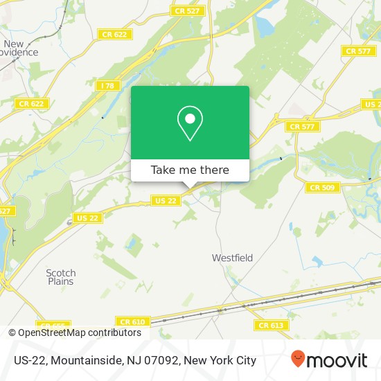 Mapa de US-22, Mountainside, NJ 07092
