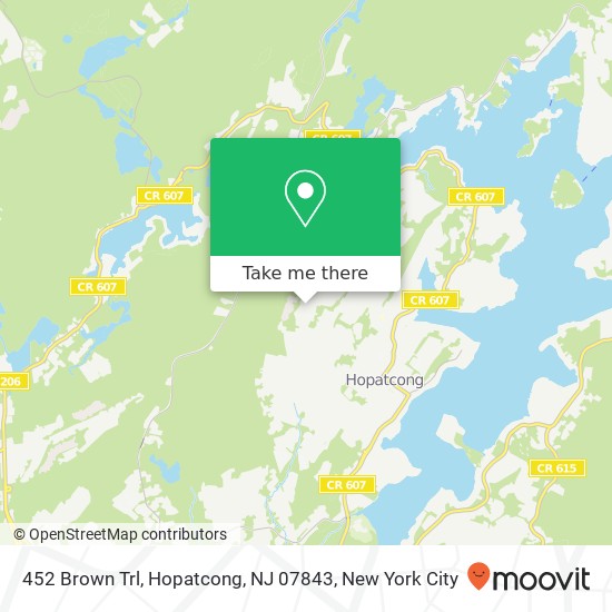 Mapa de 452 Brown Trl, Hopatcong, NJ 07843